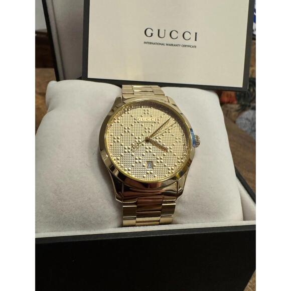 Gucci G-Timeless 38mm Stainless Steel & Yellow Gold PVD Men's Watch (YA126461)